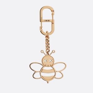 Dior x Kaws Bee-key ring in gold tone brass